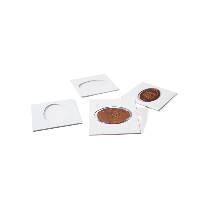 Matrix self-adhesive coin holders for pressed pennies, white, pack of 25