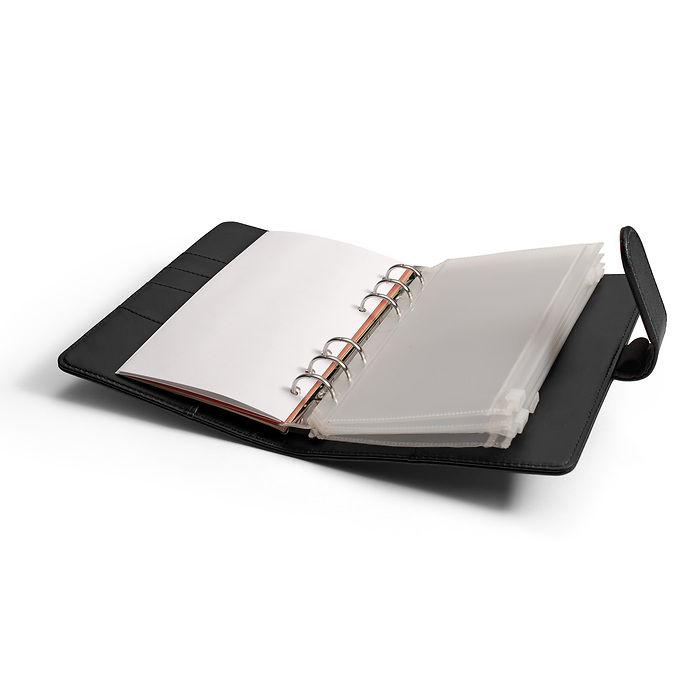Tokyo Black - Travel Money ring binder incl. 5 zip pockets