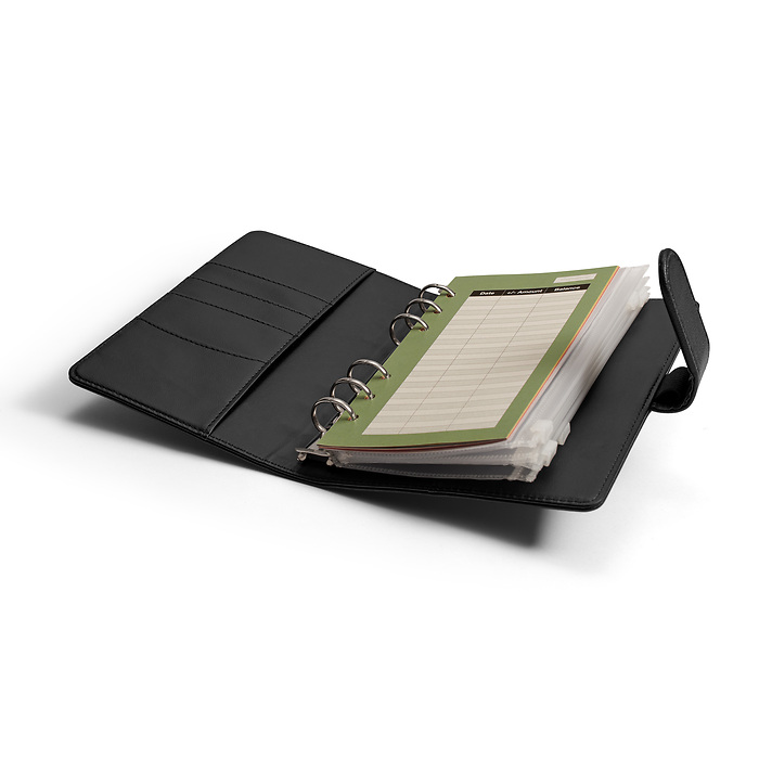 Tokyo Black - Travel Money ring binder incl. 5 zip pockets
