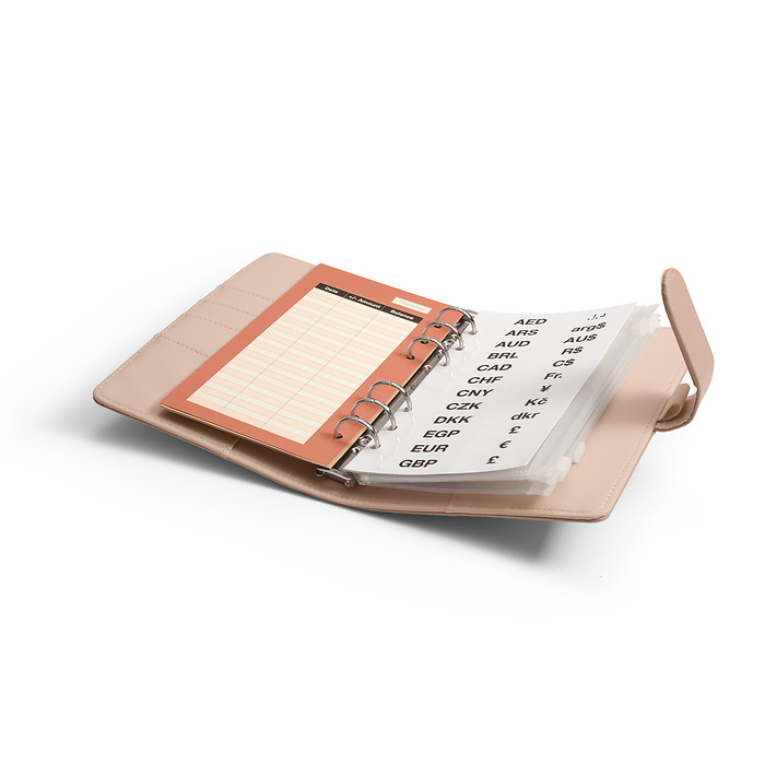 Lisbon Rose - Travel Money ring binder incl. 5 zip pockets