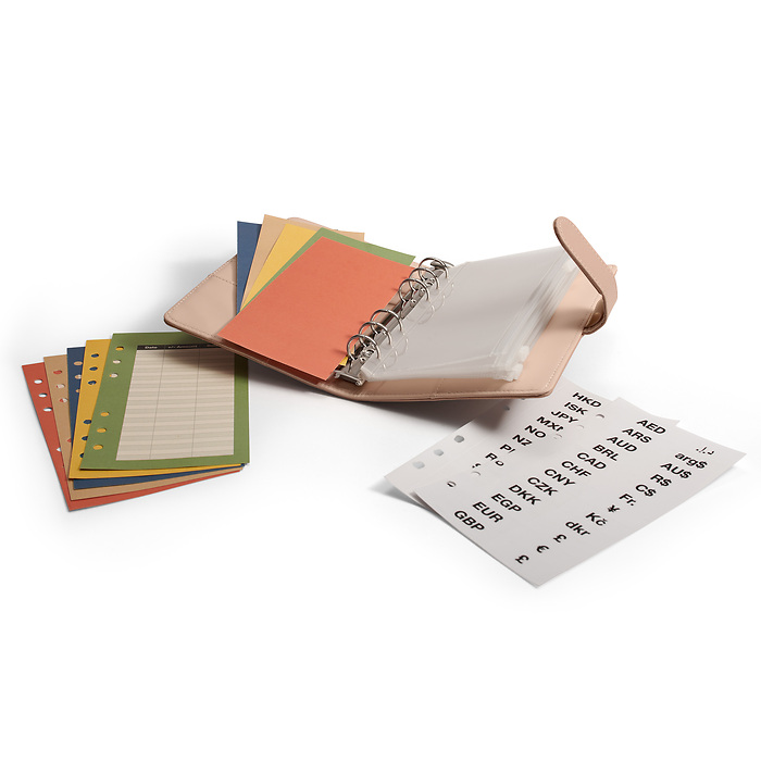 Lisbon Rose - Travel Money ring binder incl. 5 zip pockets