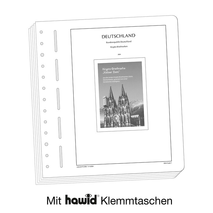 Lighthouse supplement with stamp mounts Federal Republic of  Germany Crypto-mounts 2024