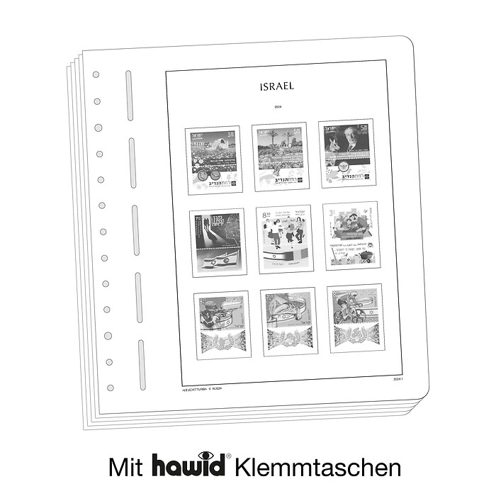 Lighthouse supplement with stamp mounts Israel (with Tabs) 2024