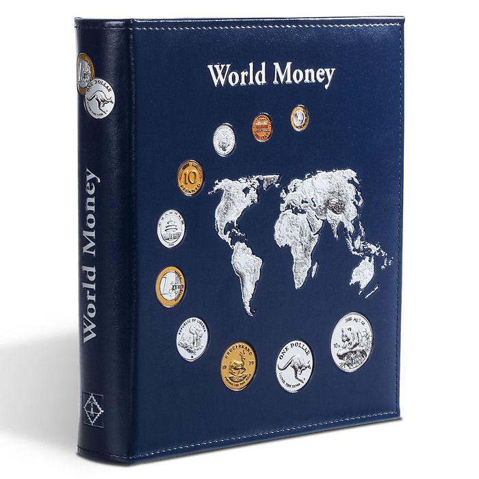 World Money album, with 5 different OPTIMA coin sheets, blue