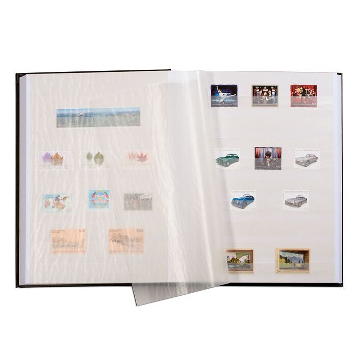 COMFORT Stockbooks - padded cover, white pages, glassine strips & interleaves