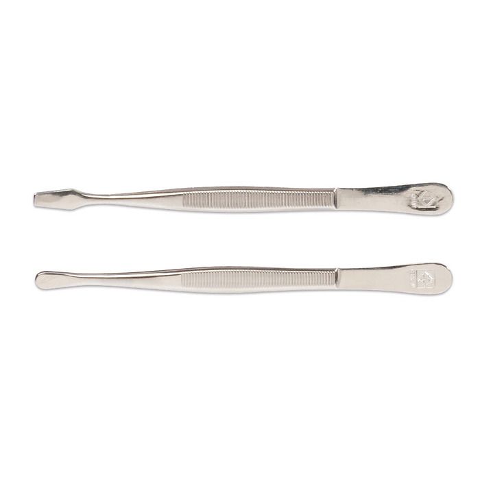 Stamp tongs De-Luxe, 12 cm (4 3/4''), with sleeve, wide round and bent