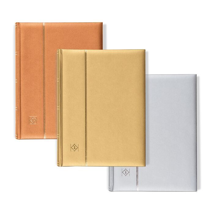 Stockbook COMFORT, Din A4, 64 chamois-colored pages, padded cover, Metallic Edition