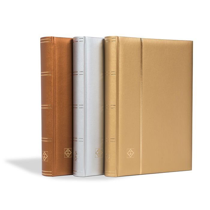 COMFORT Stockbook Metallic Edition - padded cover and 64 black pages
