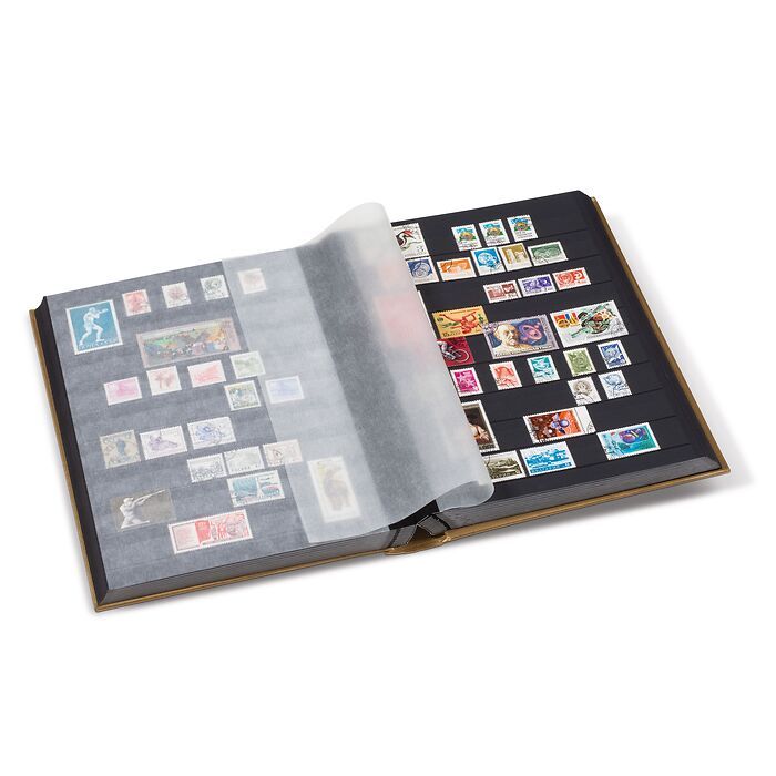 Stockbook COMFORT Metallic Edition with Padded Cover and 64 Black Pages