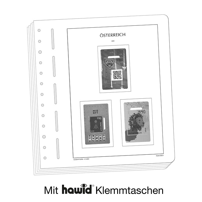 Lighthouse supplement with stamp mounts Austria Crypto-mounts