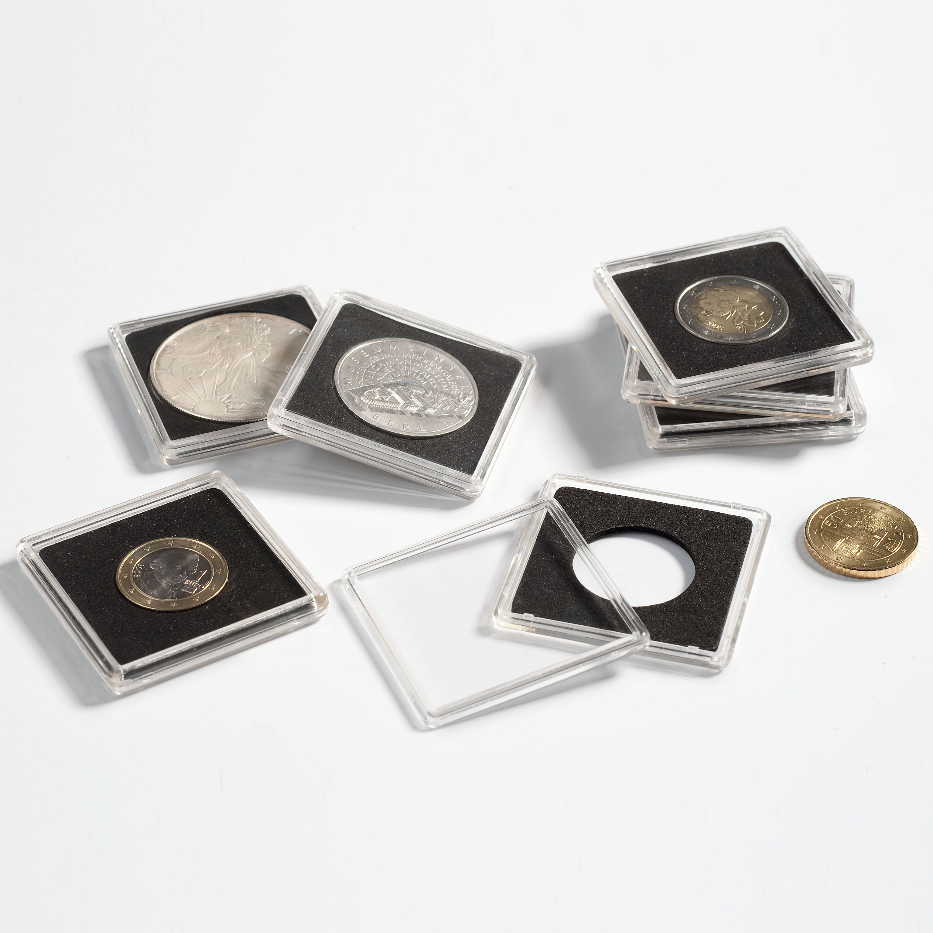 Square Coin Capsules QUADRUM inner diameter 24 mm QUADRUM24 for US Quarters 