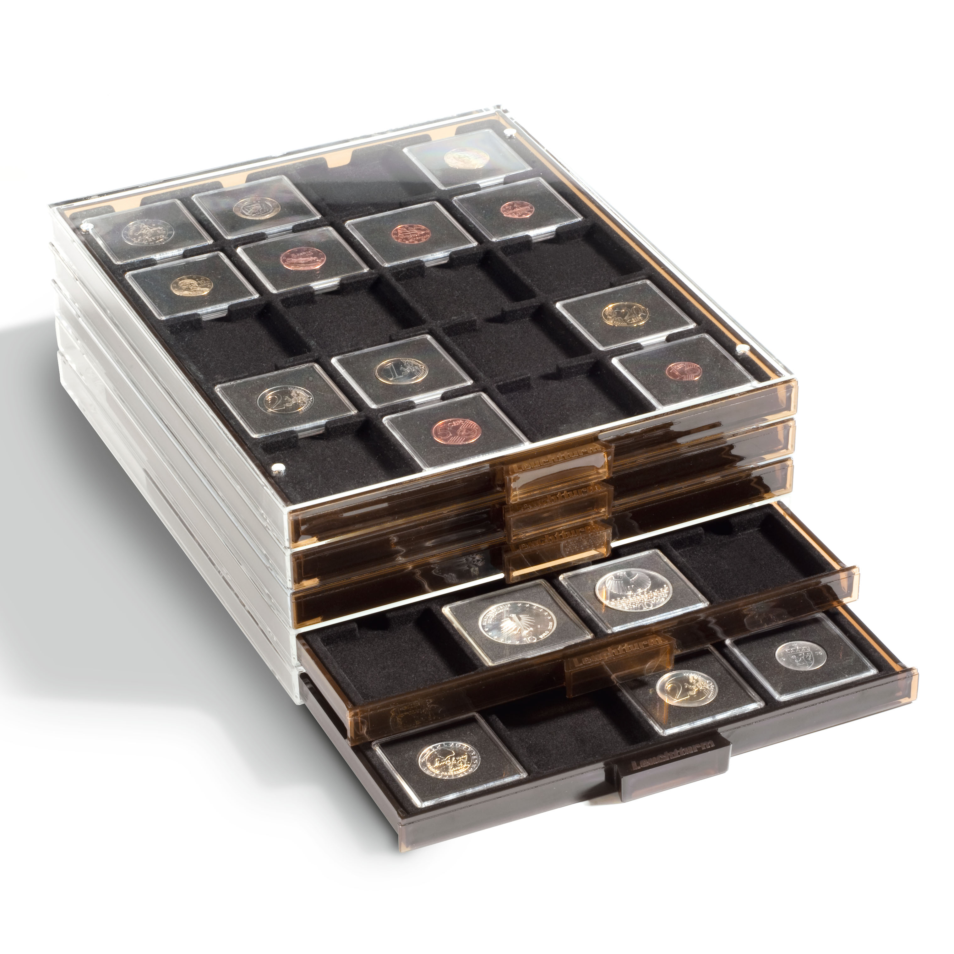 pkg of 10 QUADRUM : SQUARE COIN CAPSULE  38mm CANADA SILVER  MAPLE LEAFS #1