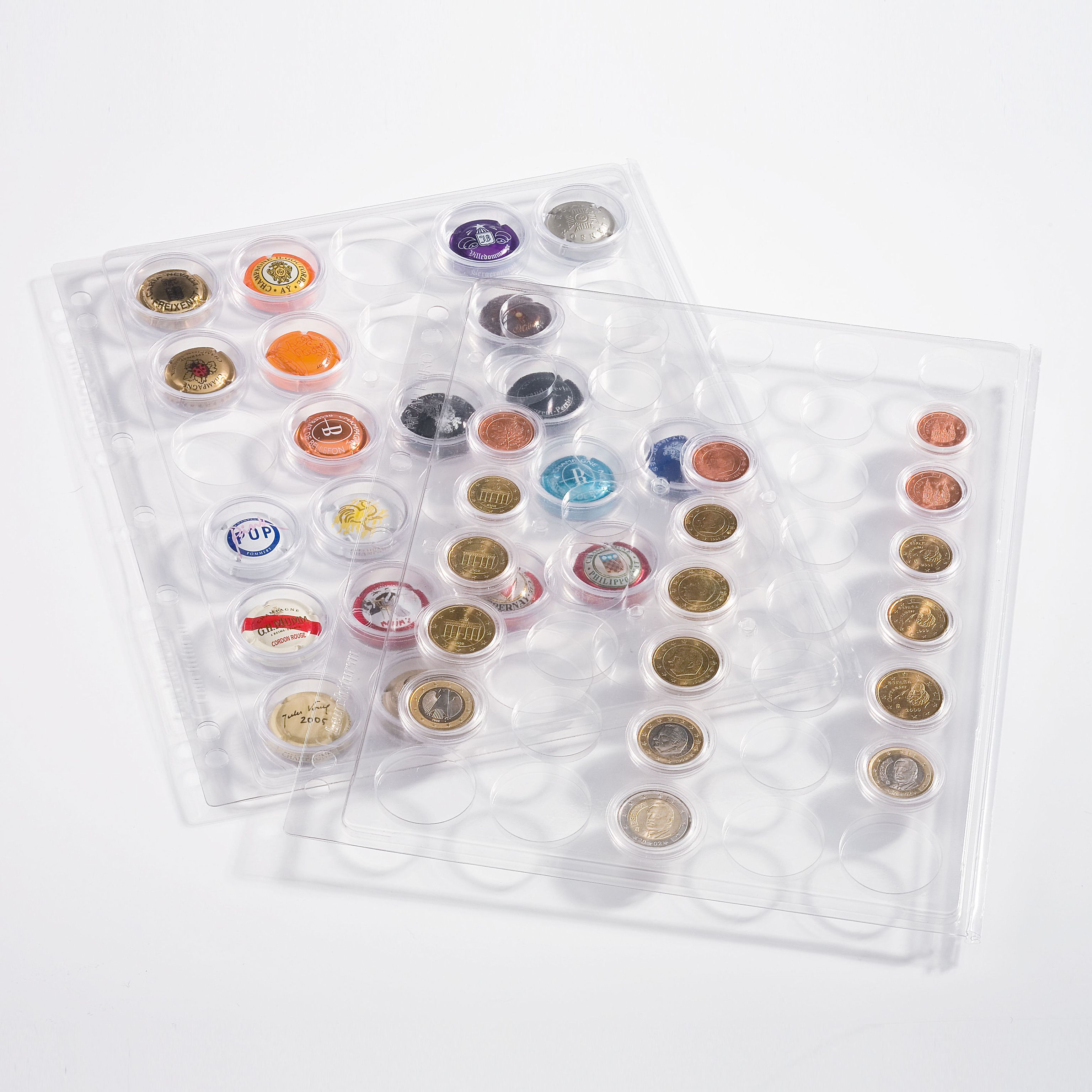 Lot of 4 X Clear Binder Encap Pages for 20 Square Coin Capsules Holder QUADRUM 