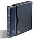 PREMIUM Stockbook, A4, 64 black pages, padded leather cover, with slipcase, green