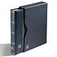 Premium Stockbook, A4 32 black pages, padded leather cover, with slipcase, black